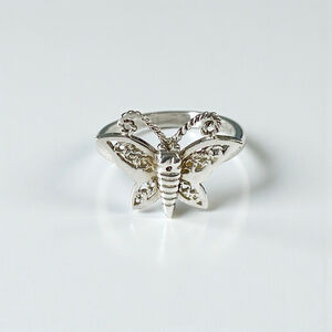 Vintage Sterling Silver Butterfly Ring Stamped C^A.